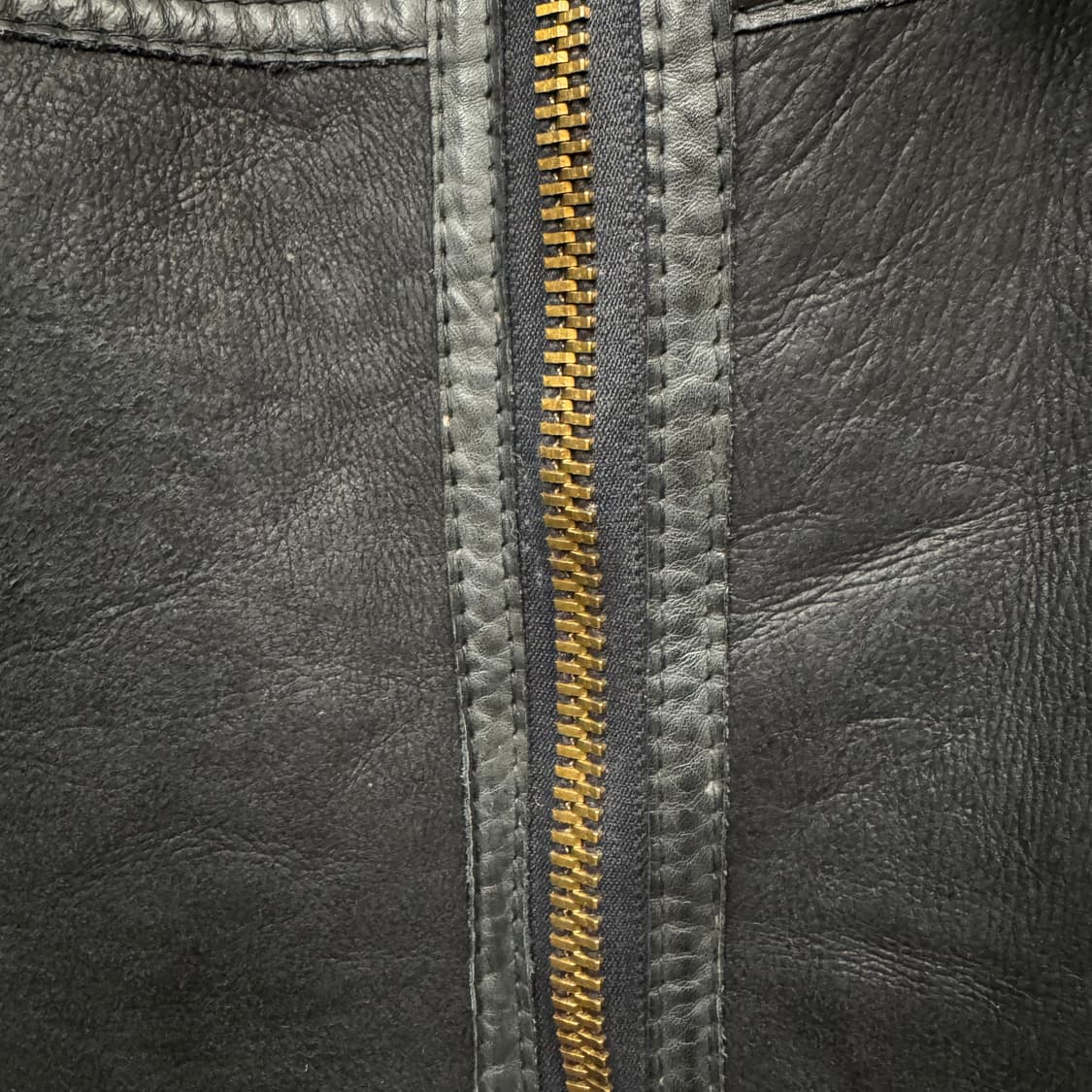 90s USA VINTAGE B-3 타입 항공 레더 스웨이드 무스탕 블랙 상품이미지7