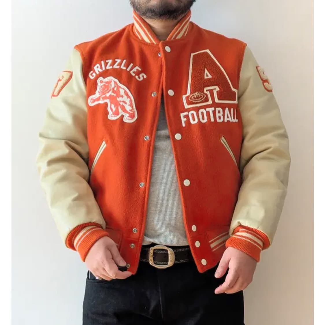 조맥코이 그리즐리 어워드 멜튼 울 바시티자켓 44사이즈 상품이미지3