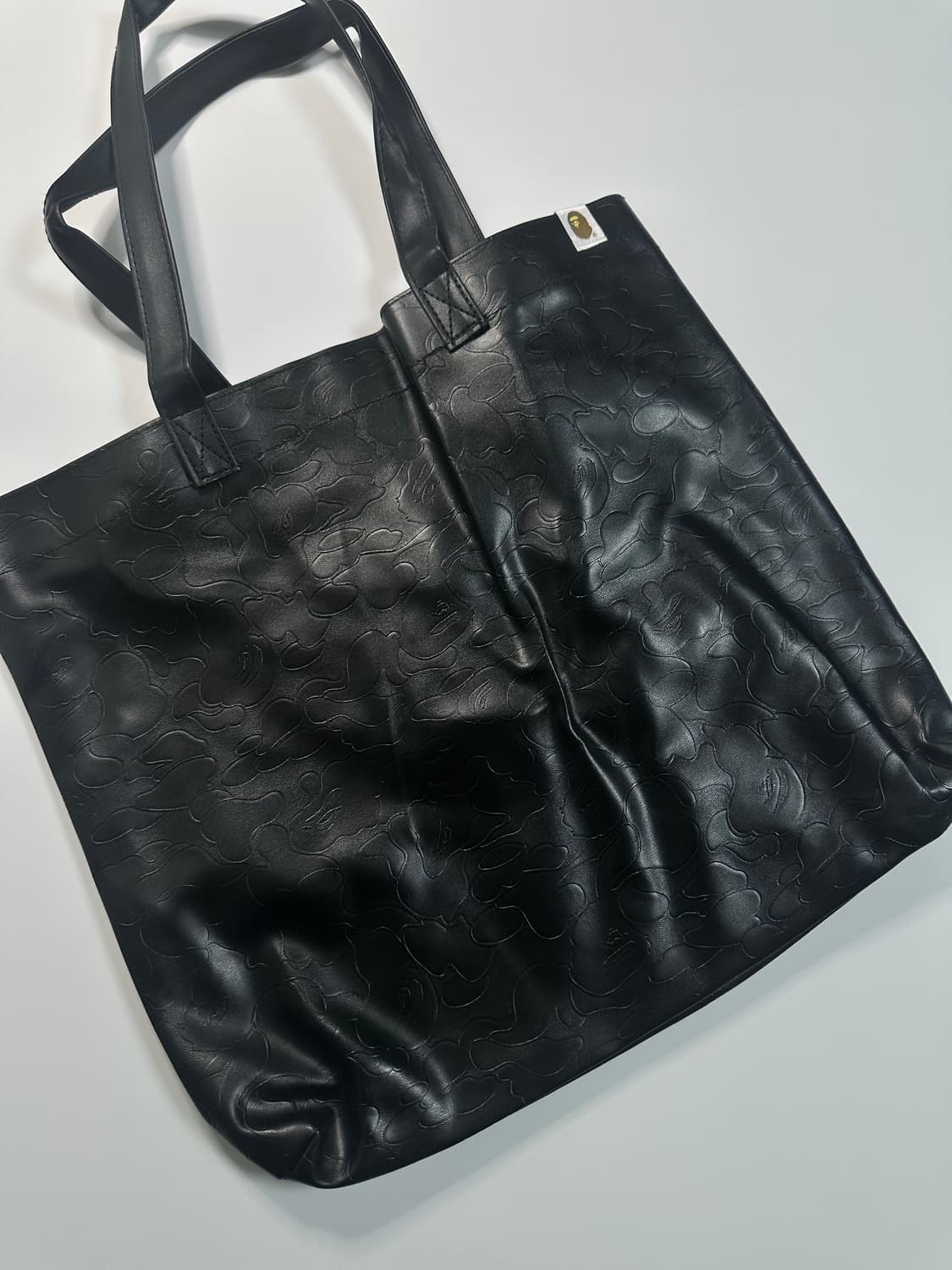 베이프 블랙 가죽 숄더백 토트백 상품이미지2