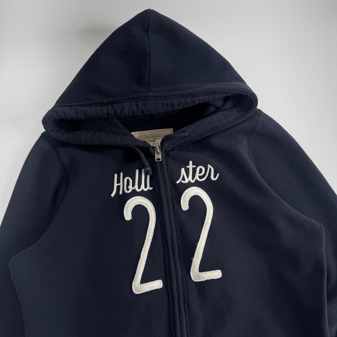 Hollister 홀리스터 레터링로고 네이비 후드집업 상품이미지4
