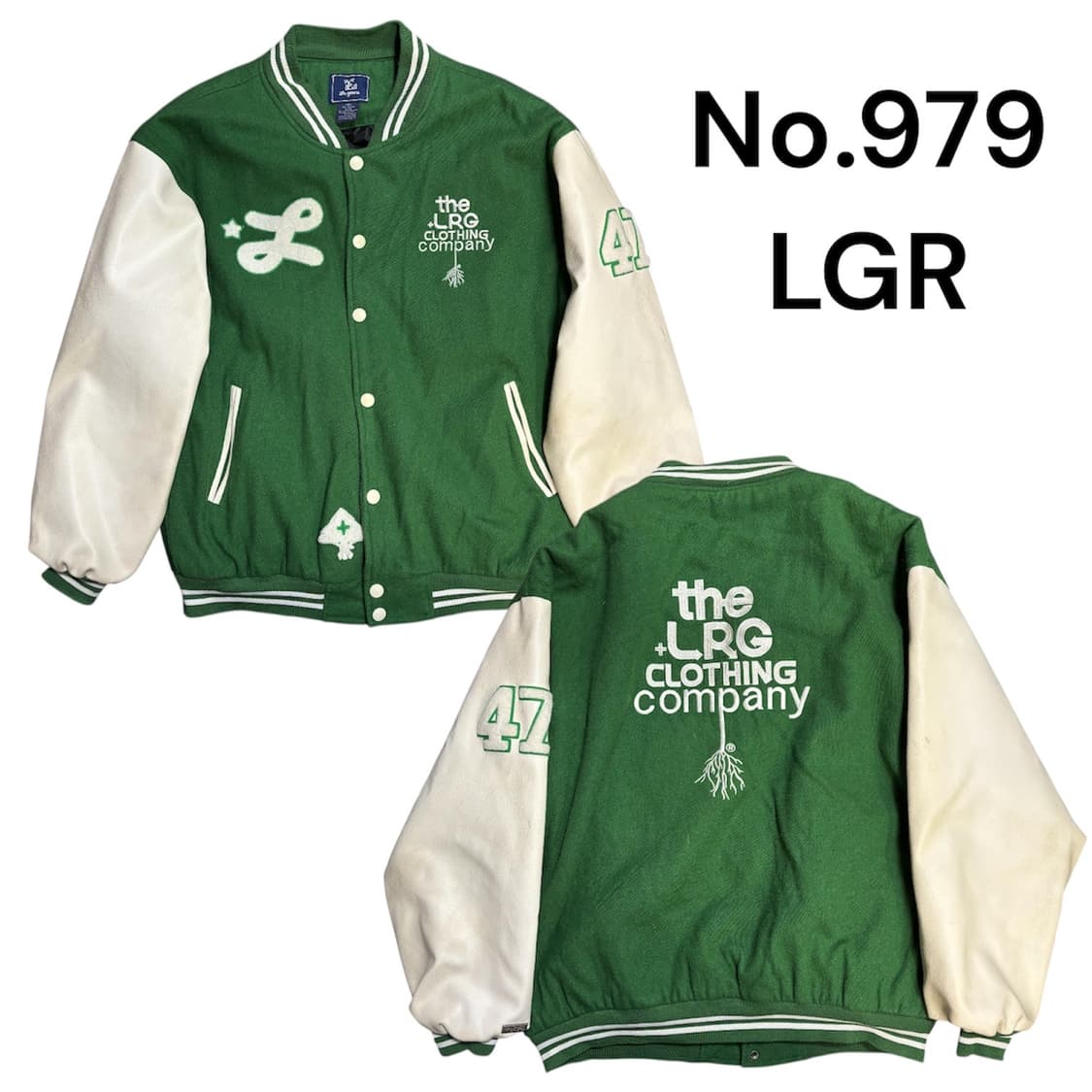 LGR 빅로고 자수 가죽 바시티 자켓 스타디움 점퍼 상품이미지1