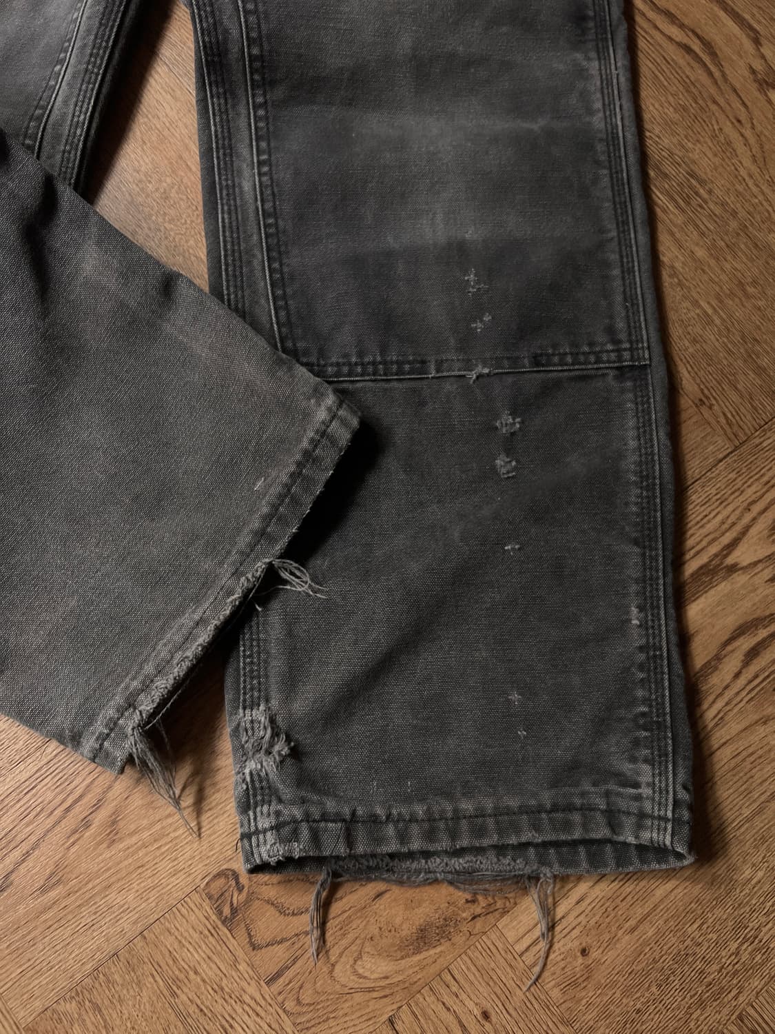 [34]90's 칼하트 USA 유니온메이드 하드 페이딩 더블니 워크팬츠 상품이미지6