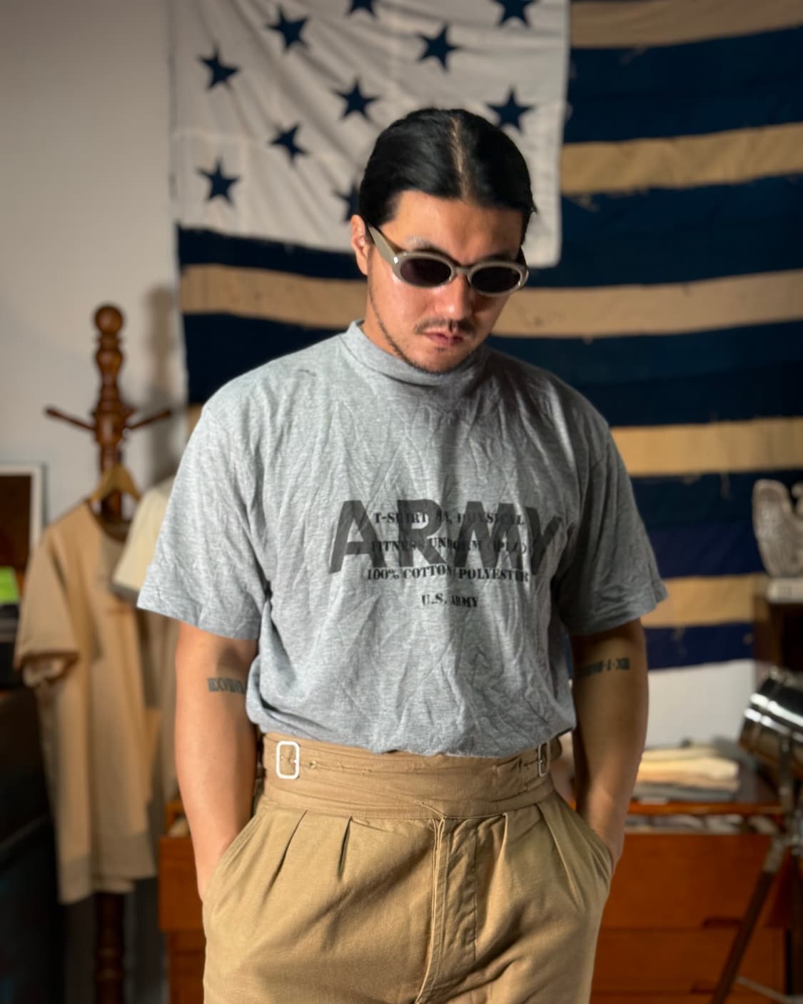 U.S Army 'Spec.' 스텐실 IPFU 티셔츠 L 상품이미지8