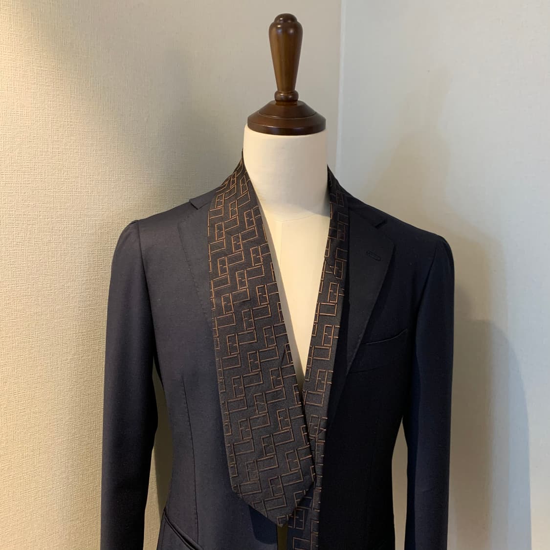 펜디(FENDI) FF모노그램 블랙 명품넥타이 이태리 100실크 A+ 상품이미지1