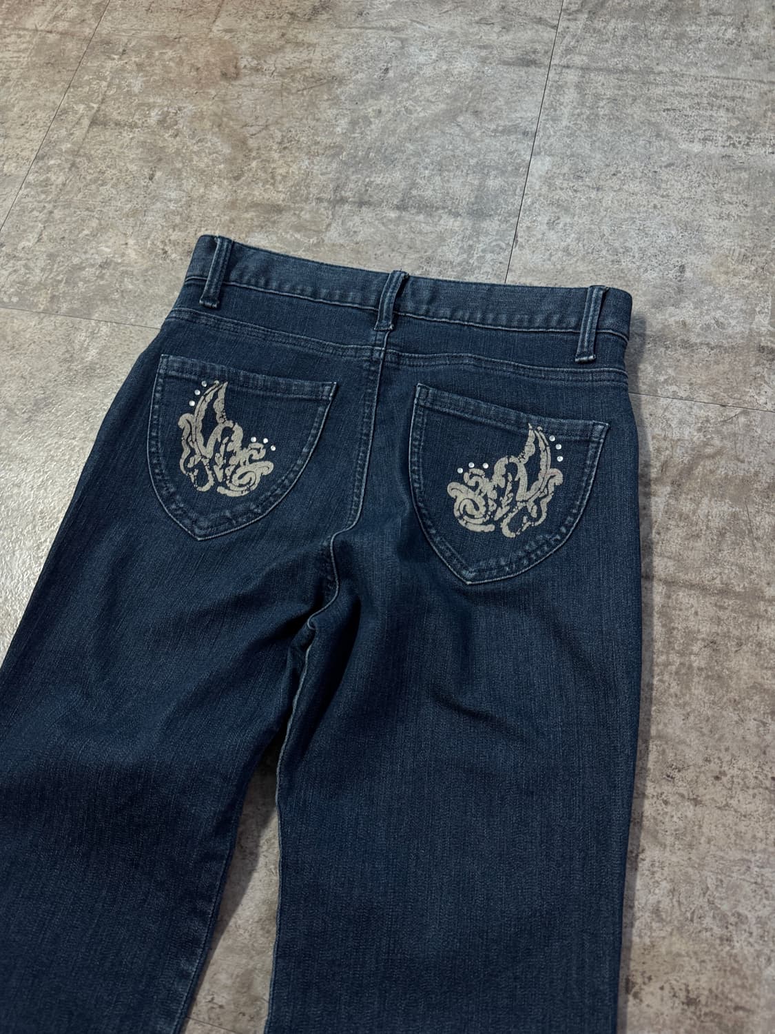 큐빅 프린티드 부츠 컷 데님 상품이미지4