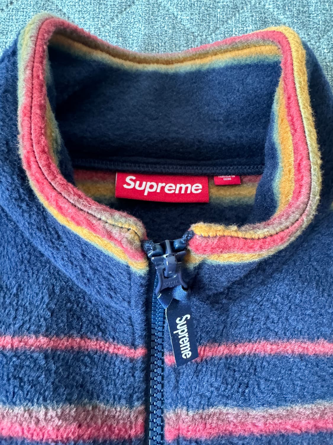 (S)슈프림 스트라이프 플리스 네이비 상품이미지2