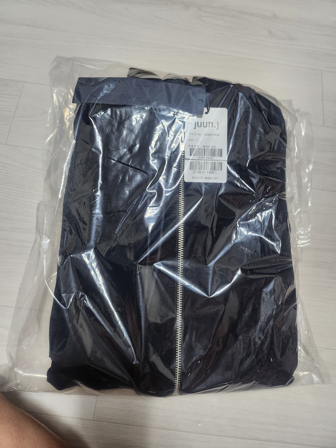 준지 레이어드 후드집업 블랙 L사이즈 상품이미지1