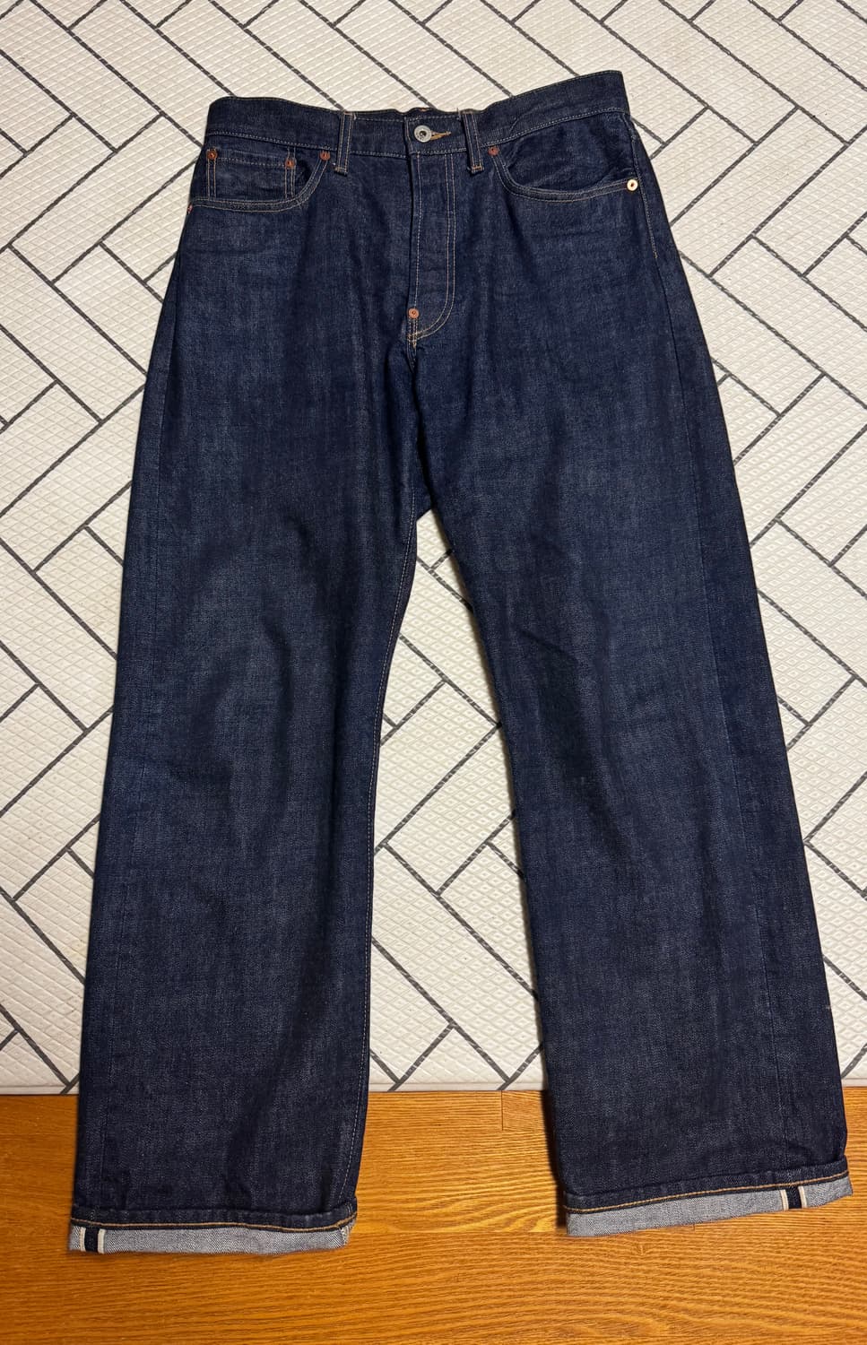 아웃스탠딩 30s 와이드 셀비지 데님팬츠 30 상품이미지2