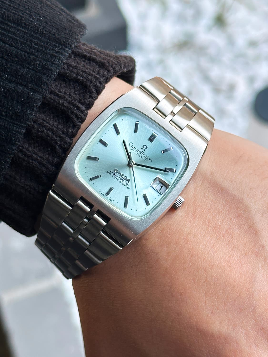 오메가 컨스틸레이션 36미리 민트스카이 다이얼 남성 자동 시계 상품이미지2