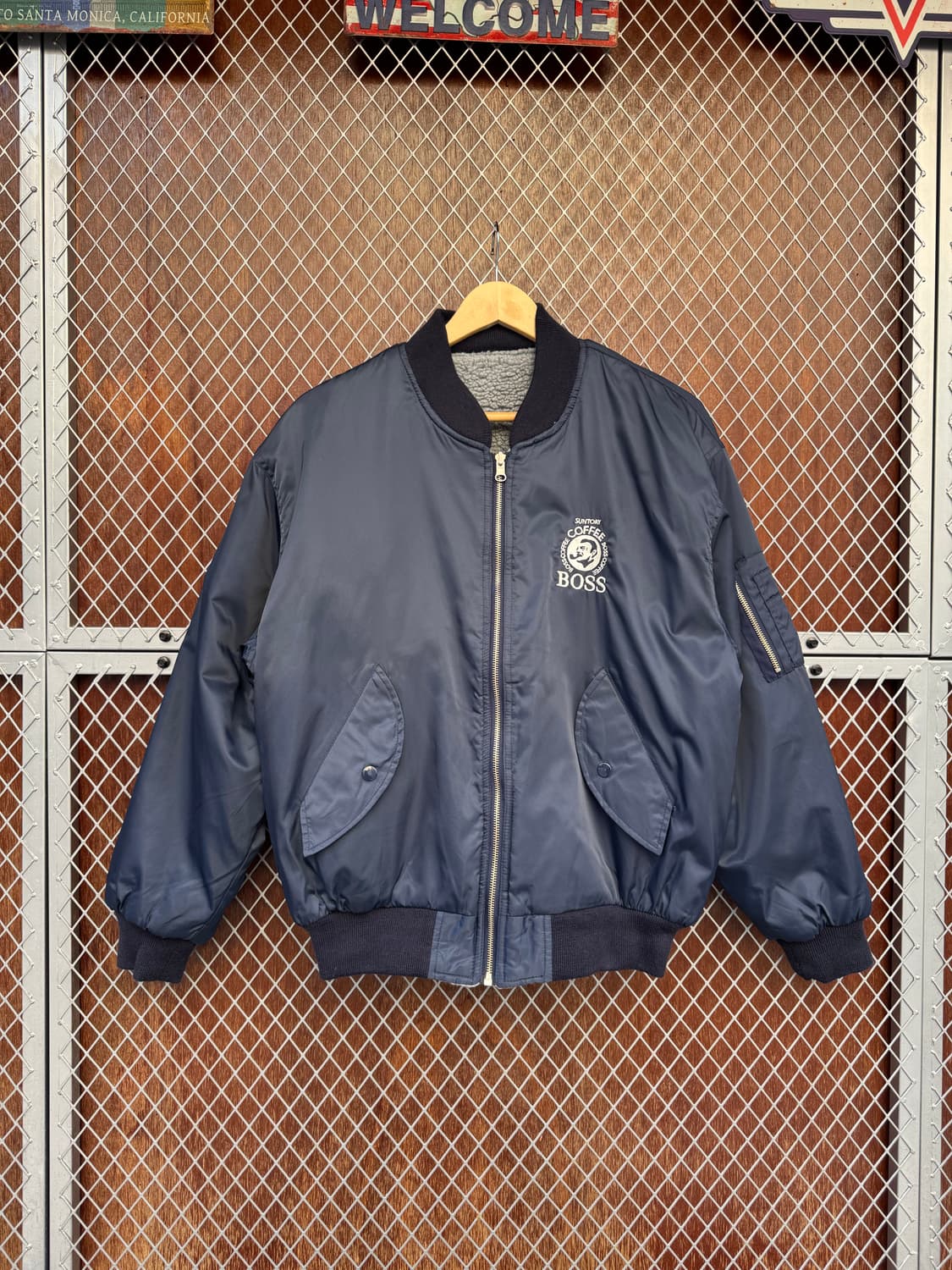 산토리 보스커피 일본빈티지 리버시블 MA1 블루종 봄버 자켓 L 상품이미지1