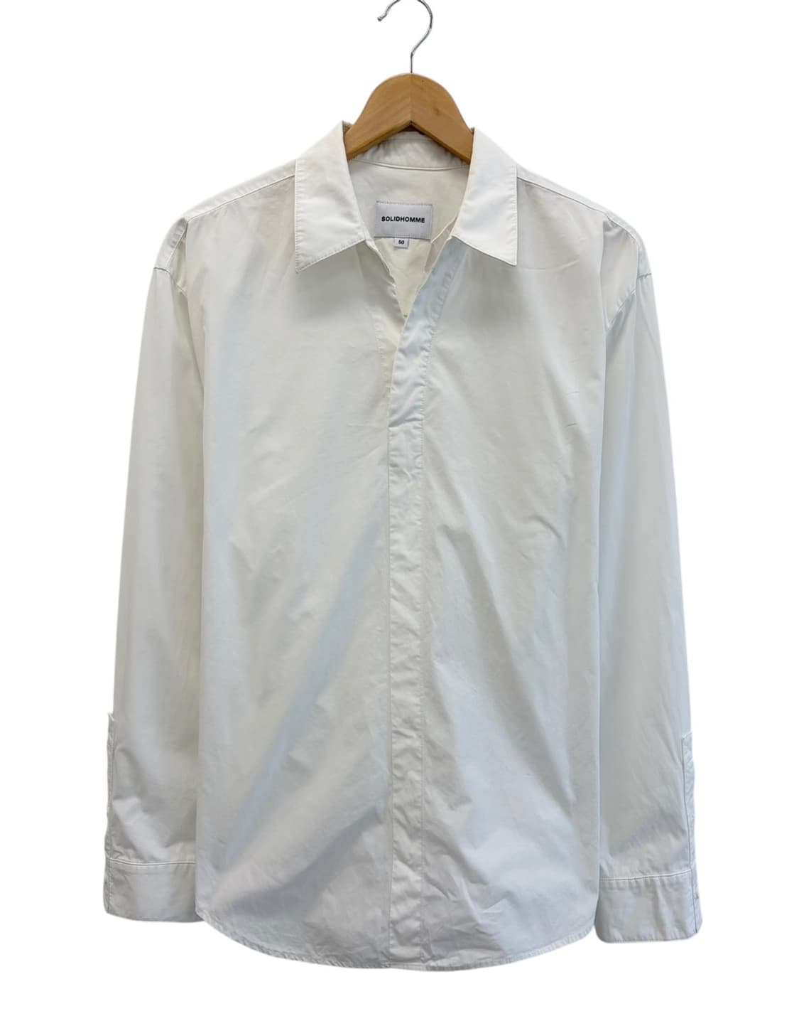 솔리드옴므 원버튼 셔츠 화이트 (50/국내105) 상품이미지1