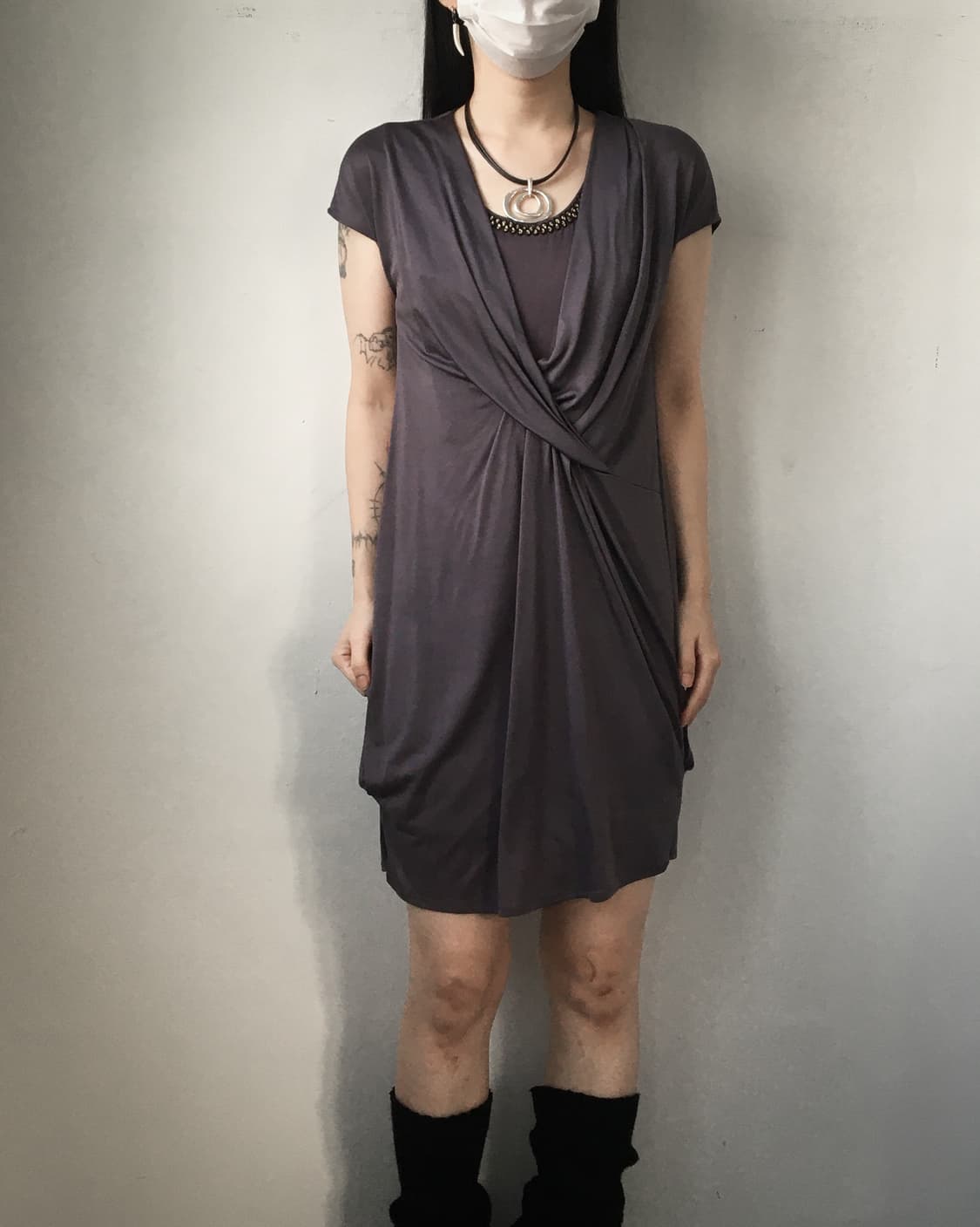 Shirring point glossy onepiece 상품이미지1