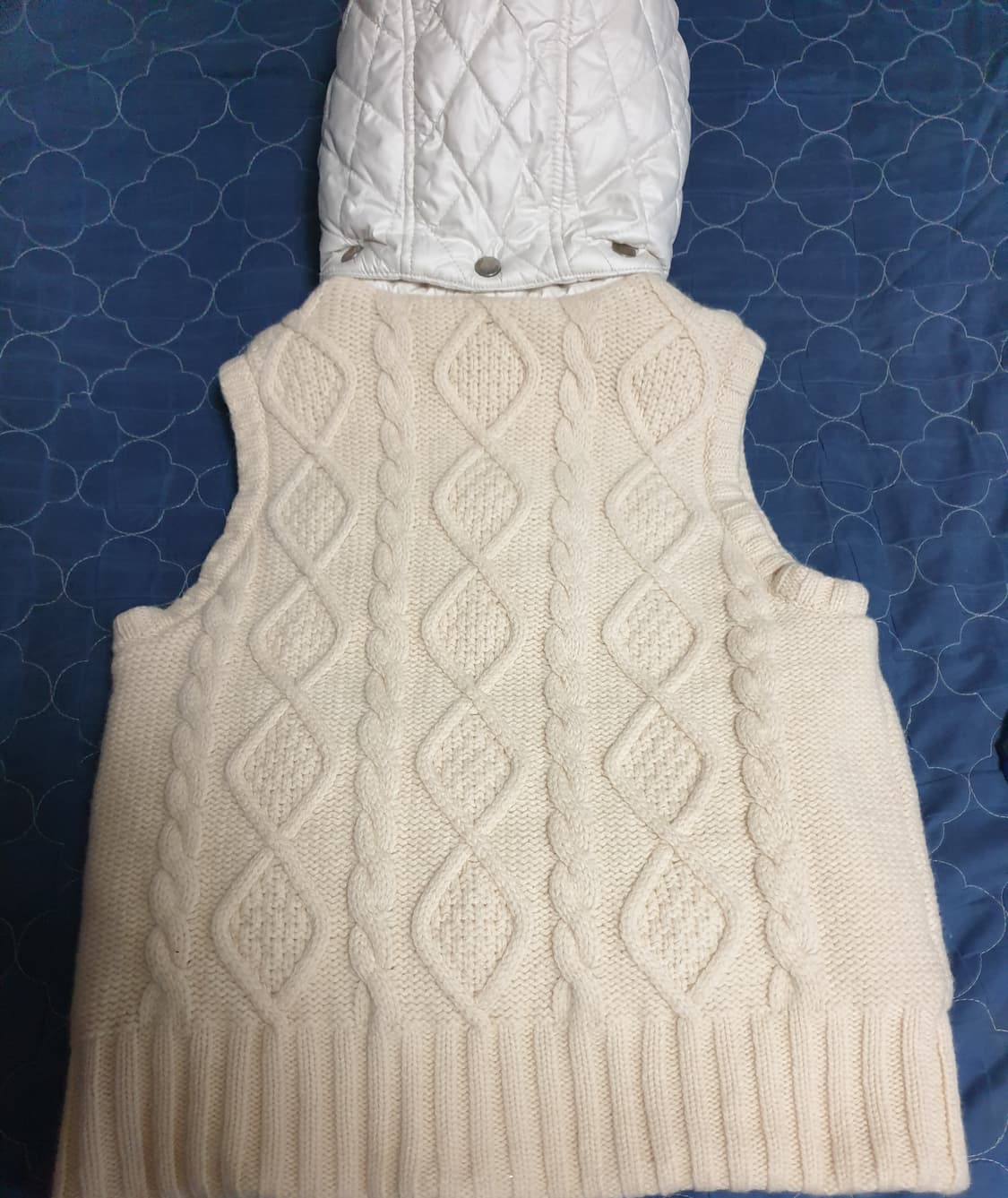 (빈티지) 티니위니 우먼스 케이블 울100% 패디드 후드 조끼 (FS) 상품이미지4