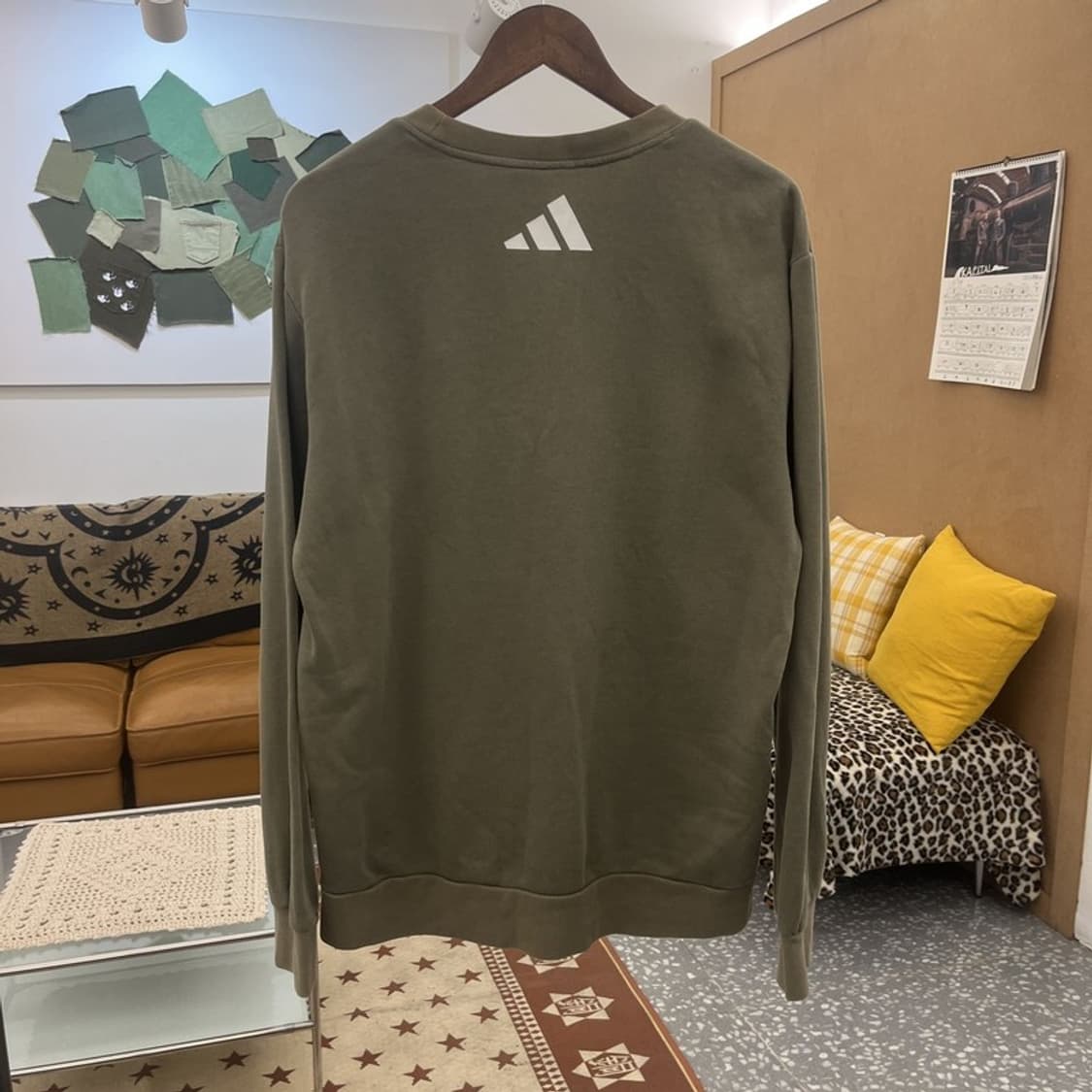 아디다스 올드스쿨 빈티지 스트릿 힙합 말차카키 맨투맨 XL C09772 상품이미지4