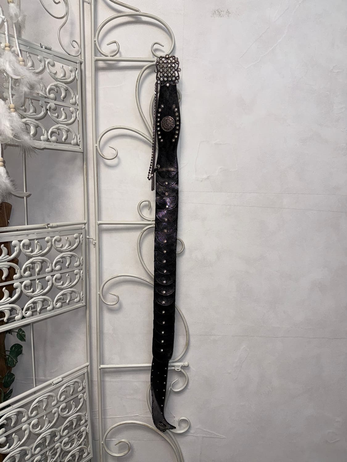 Black cubic chain buckle belt 상품이미지3