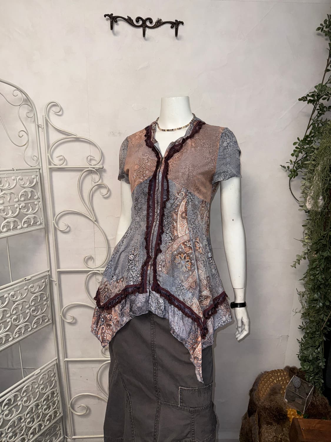 Mute pink blue oriental half zipup bl 상품이미지1