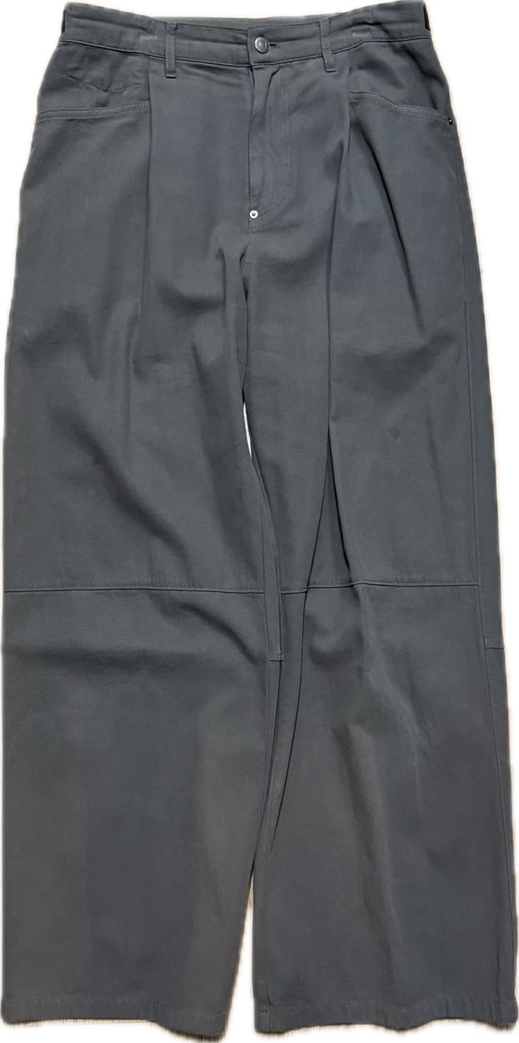 폴리테루 원턱고시마팬츠 올리브그레이 상품이미지2