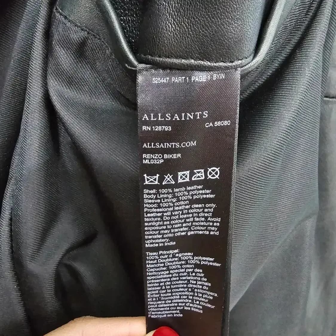 AllSaints 올세인츠 볼트 양가죽 바이커 자켓 95 상품이미지9