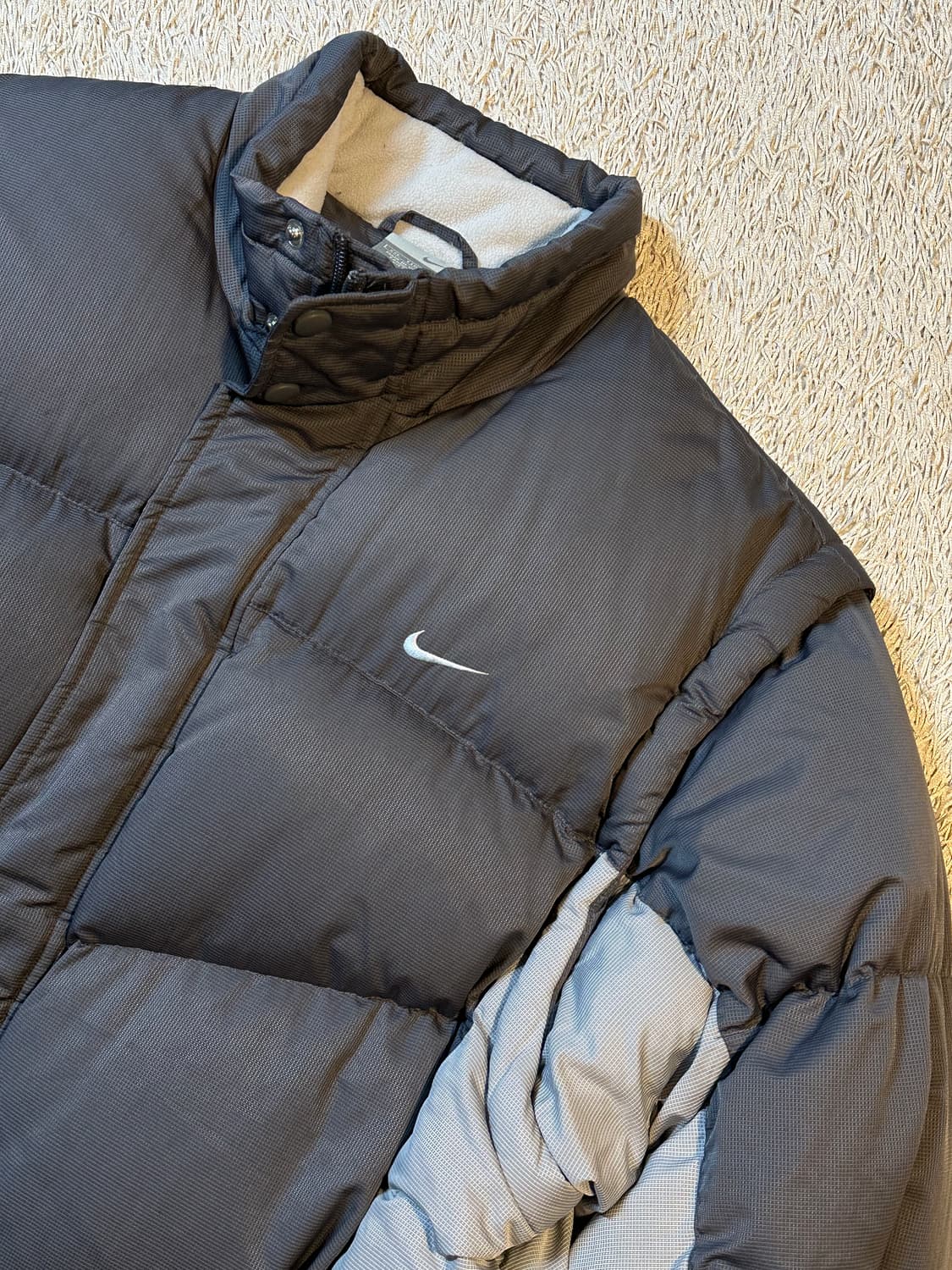 희귀) 00's 나이키 올드스쿨 디테처블 배색 패딩 그레이 상품이미지2