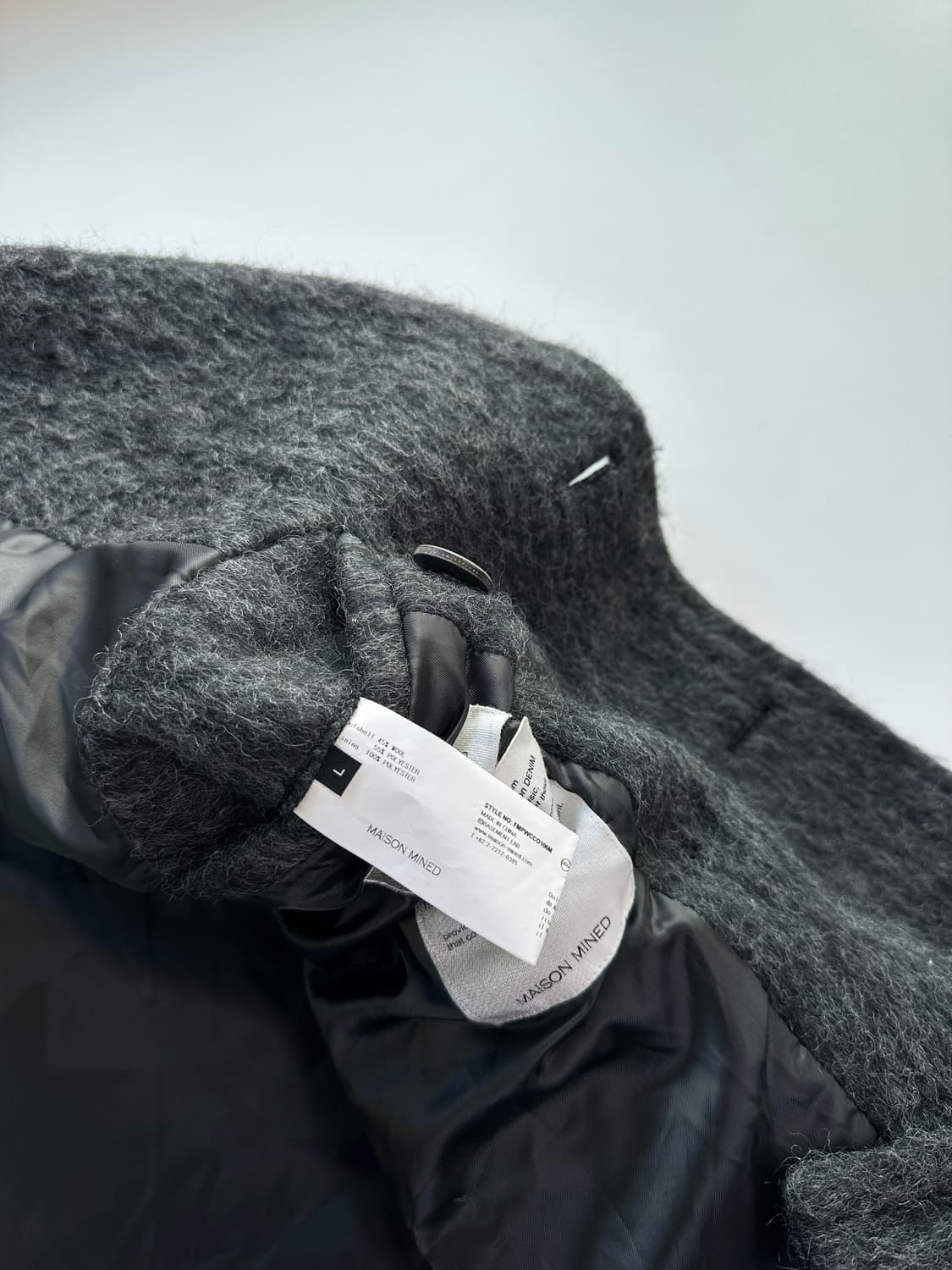 메종미네드 오바사이즈 하프 더블 코트 차콜 상품이미지5