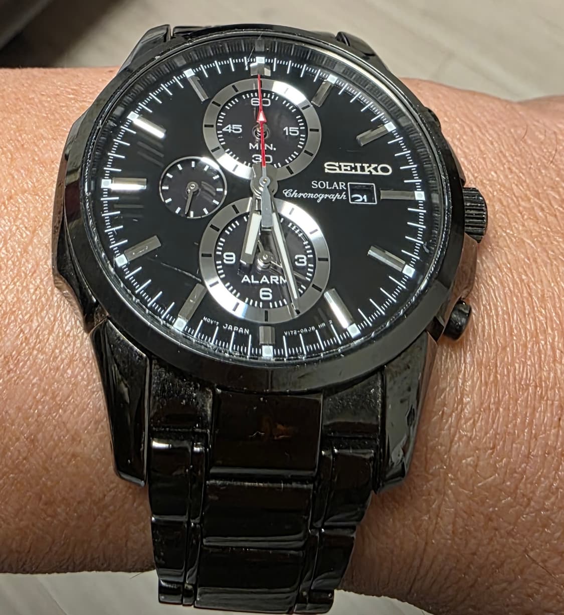 세이코(SEIKO) 솔라 알람 태양광 크로노그래프 V172-0AF0 쿼츠 상품이미지5