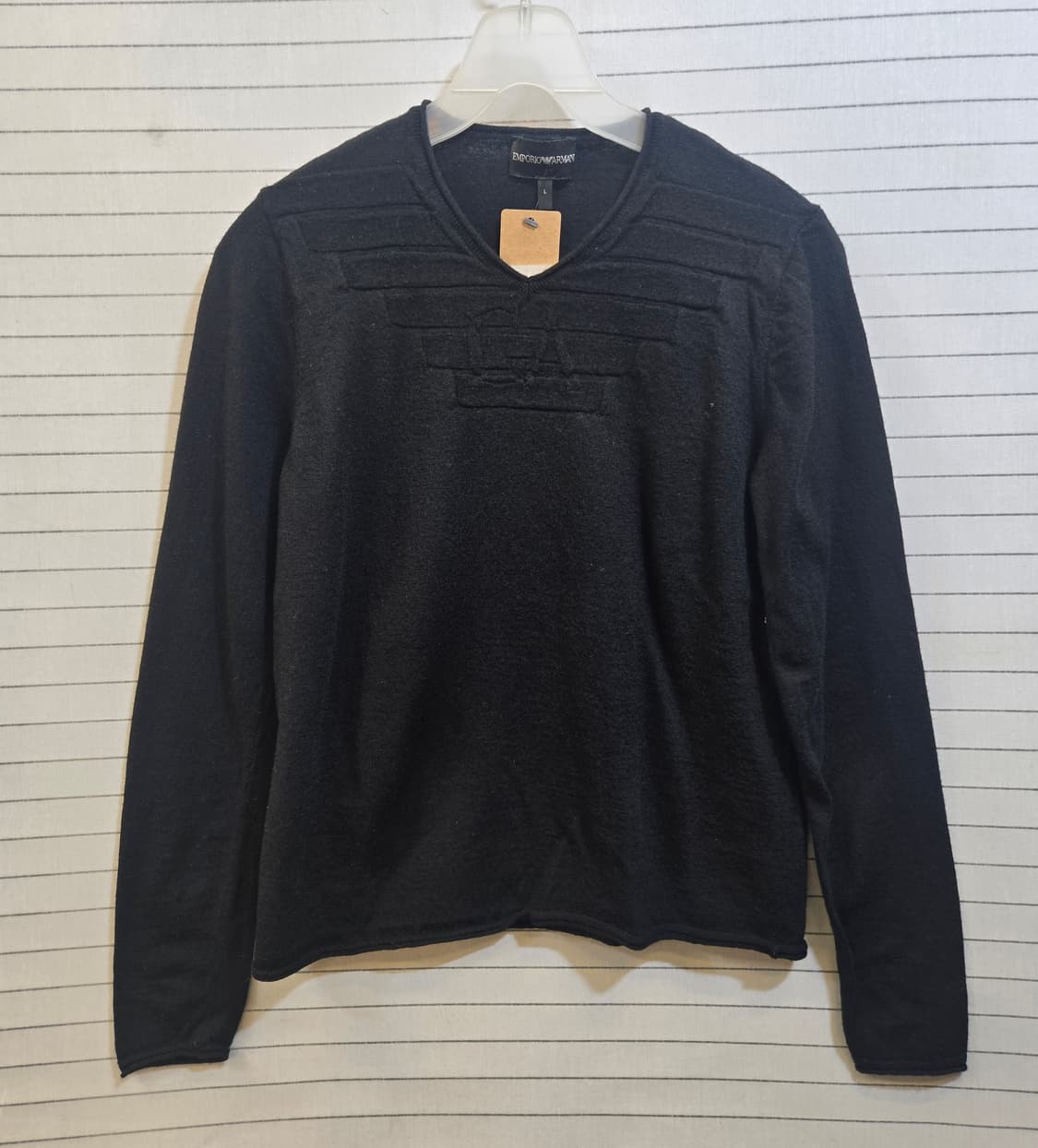 엠포리오 아르마니(매장정품)블랙 V넥 니트 상품이미지1