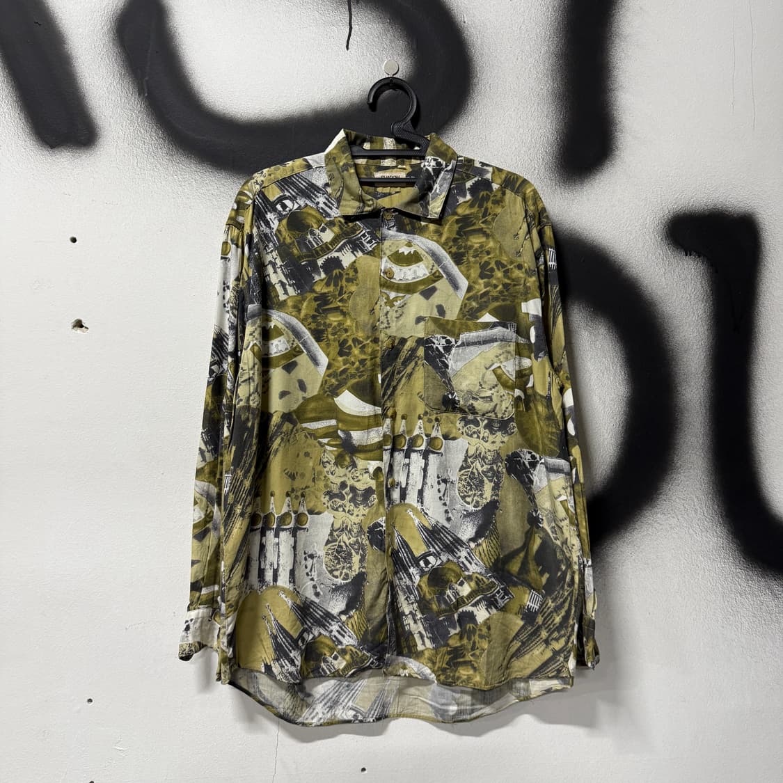 VTG 빈티지 빅사이즈 유럽풍 패턴 원포켓 긴팔 셔츠 상품이미지1