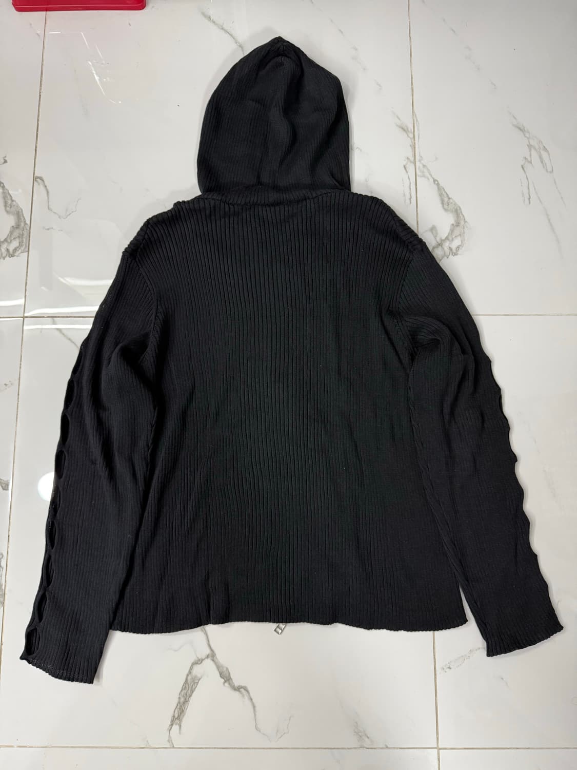 NVRFRGT 컷 아웃립 집업 후디 블랙 2사이즈 상품이미지2