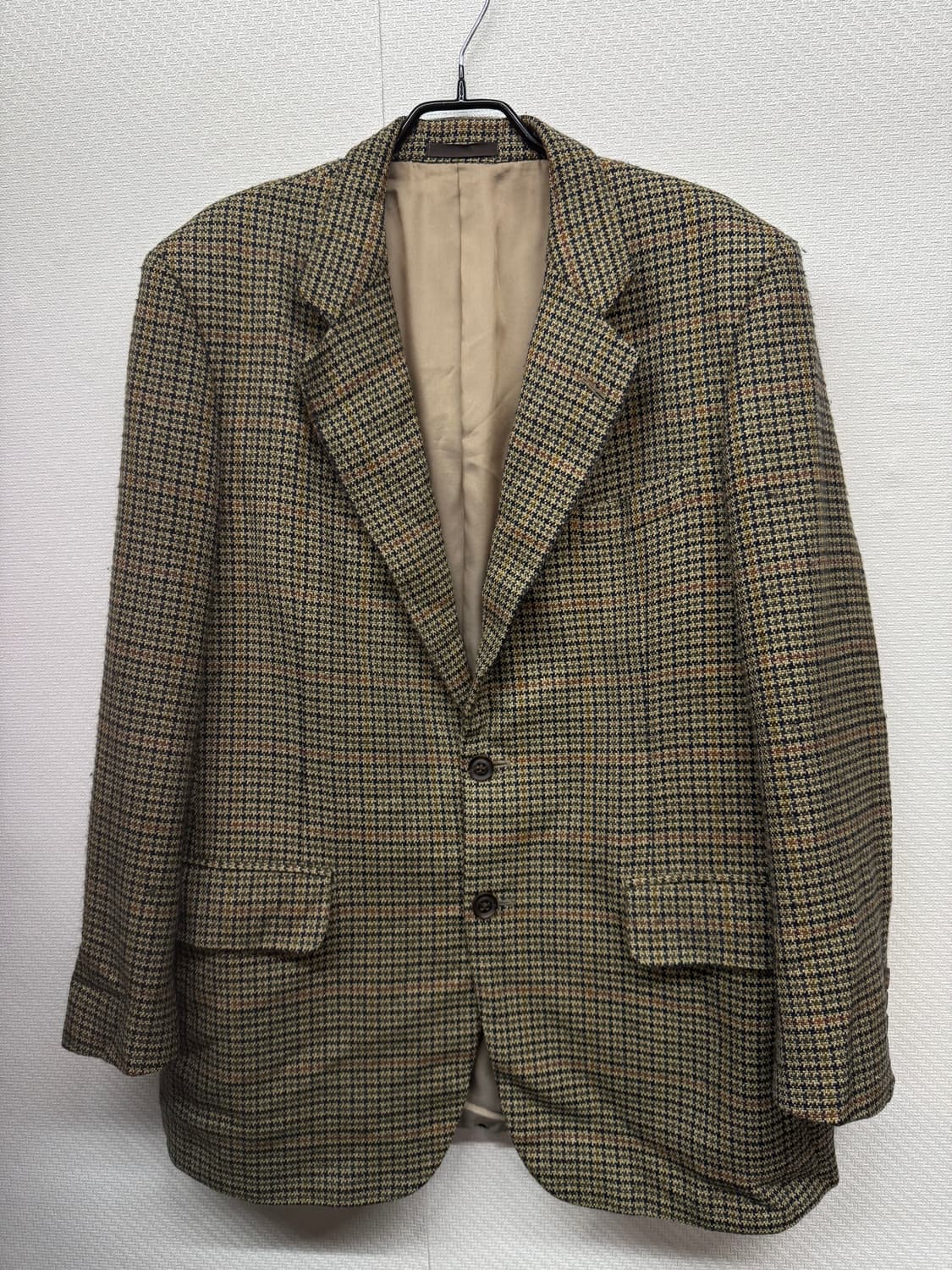 90's 올드스쿨 버버리 빈티지 하운드투스 체크 뉴울 블레이저 L 상품이미지1