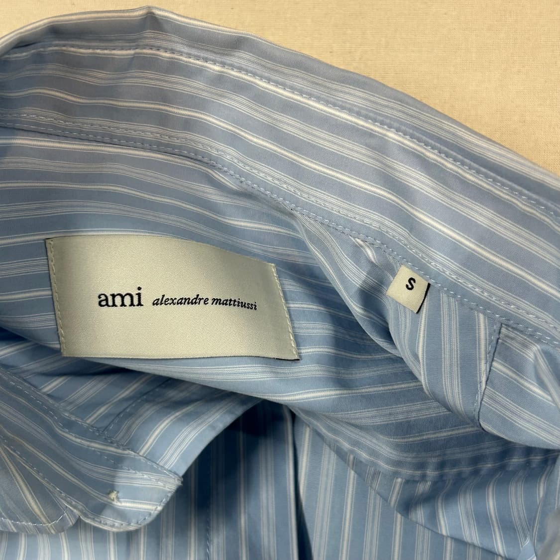 S) AMI PARIS 아미 25시즌 블루 코튼 롱 슬리브 셔츠 상품이미지6