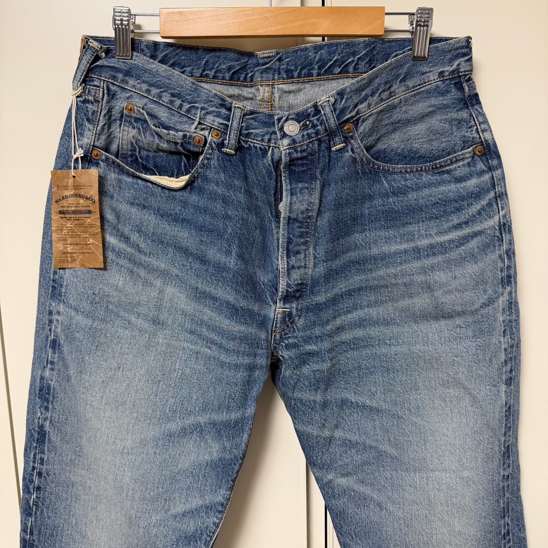 (새제품)웨어하우스 1101 2nd-hand 워싱 데님팬츠 36 상품이미지2