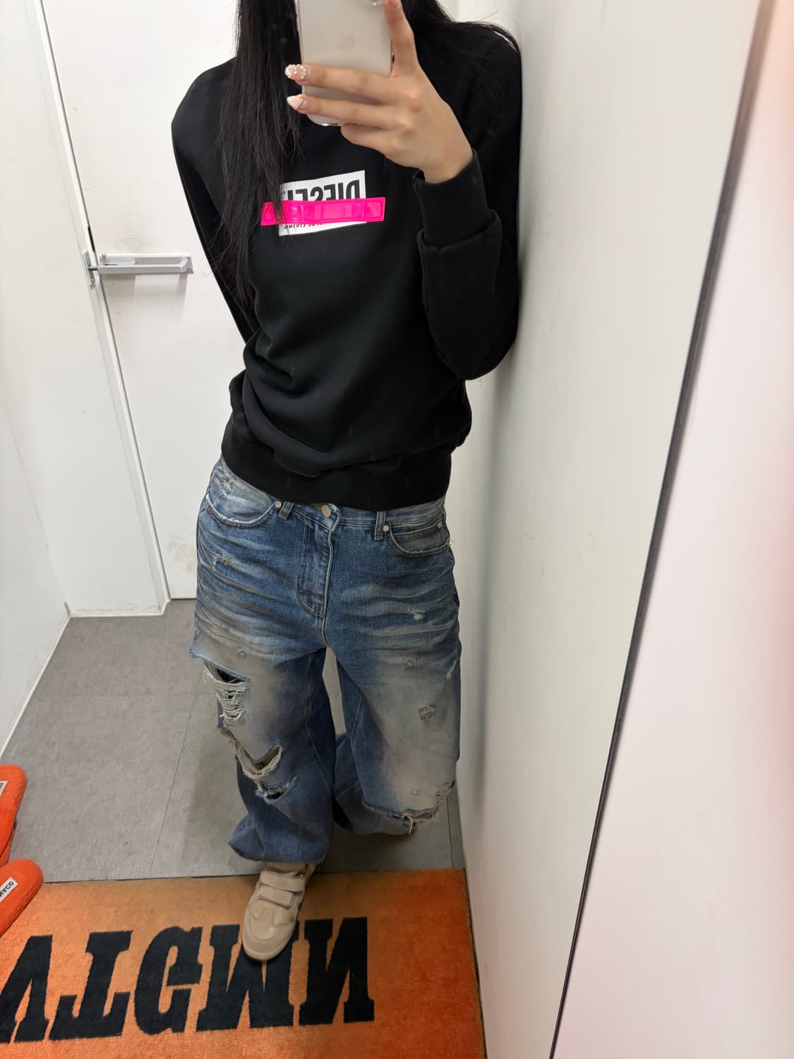 디젤 네온 테이핑 맨투맨 상품이미지4