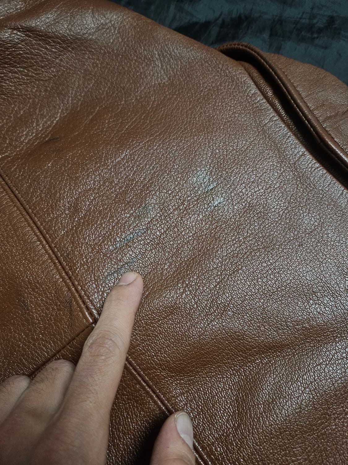 빈티지 모카무스 컬러 싱글 가죽 자켓 105 상품이미지4