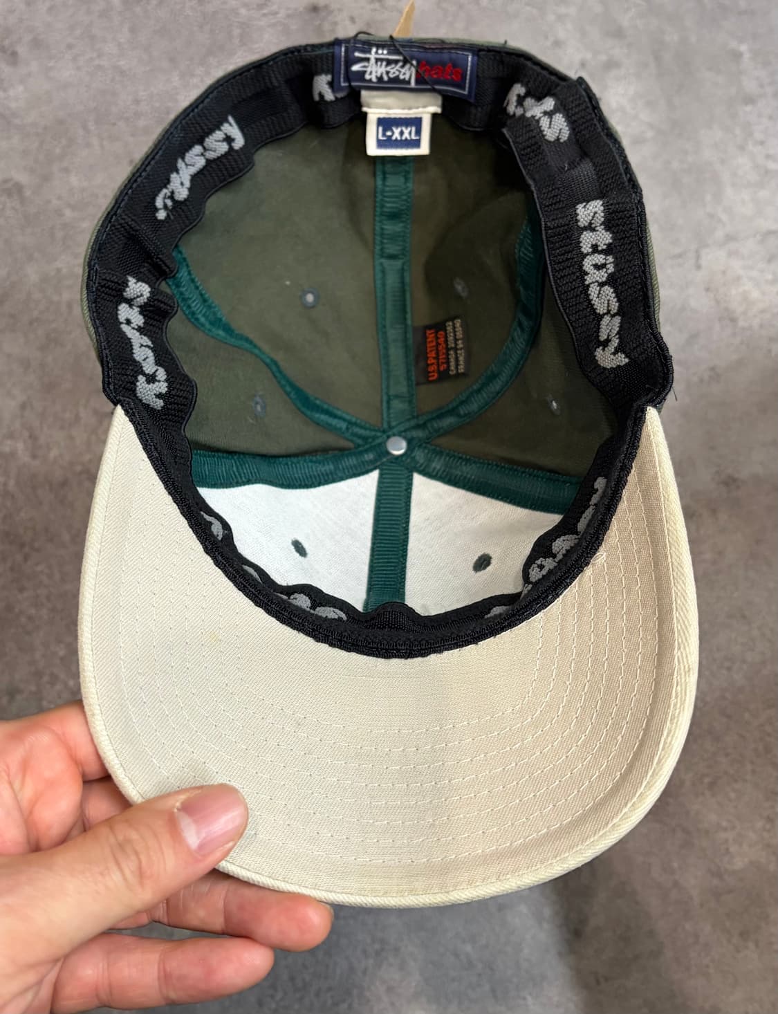 90s 스투시 볼캡 그린/화이트 모자 상품이미지5