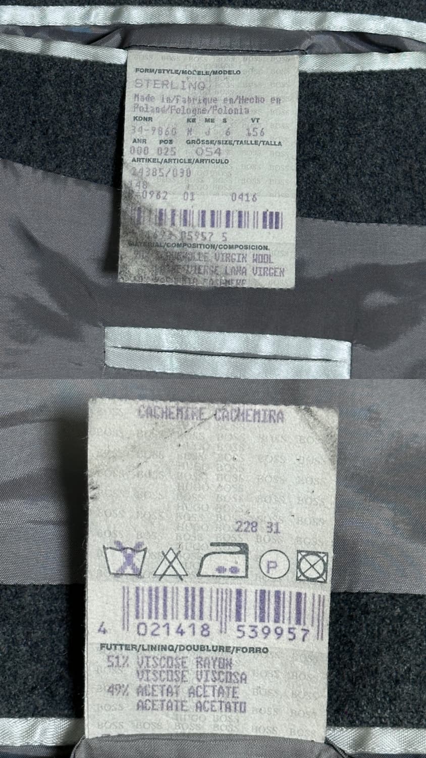 휴고보스 블랙라벨 캐시미어 블렌드 싱글코트 54/그레이 상품이미지9