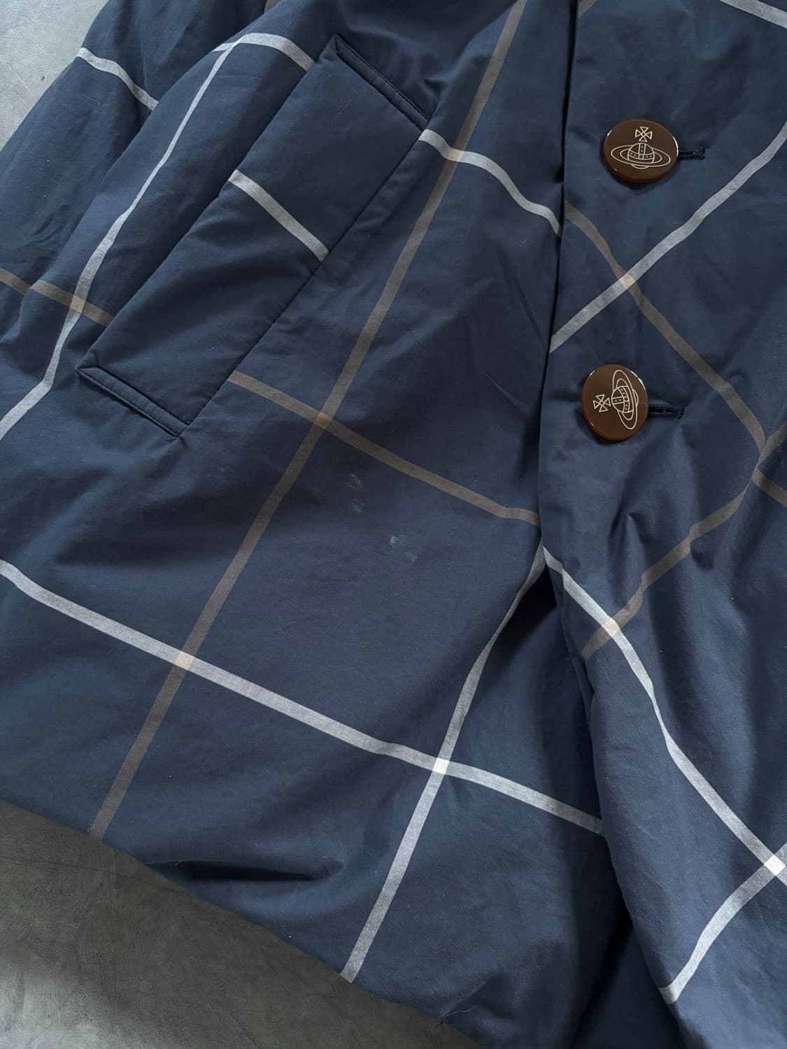 Vivienne Westwood 레드 라벨 블루 체크 리버시블 다운자켓 상품이미지10