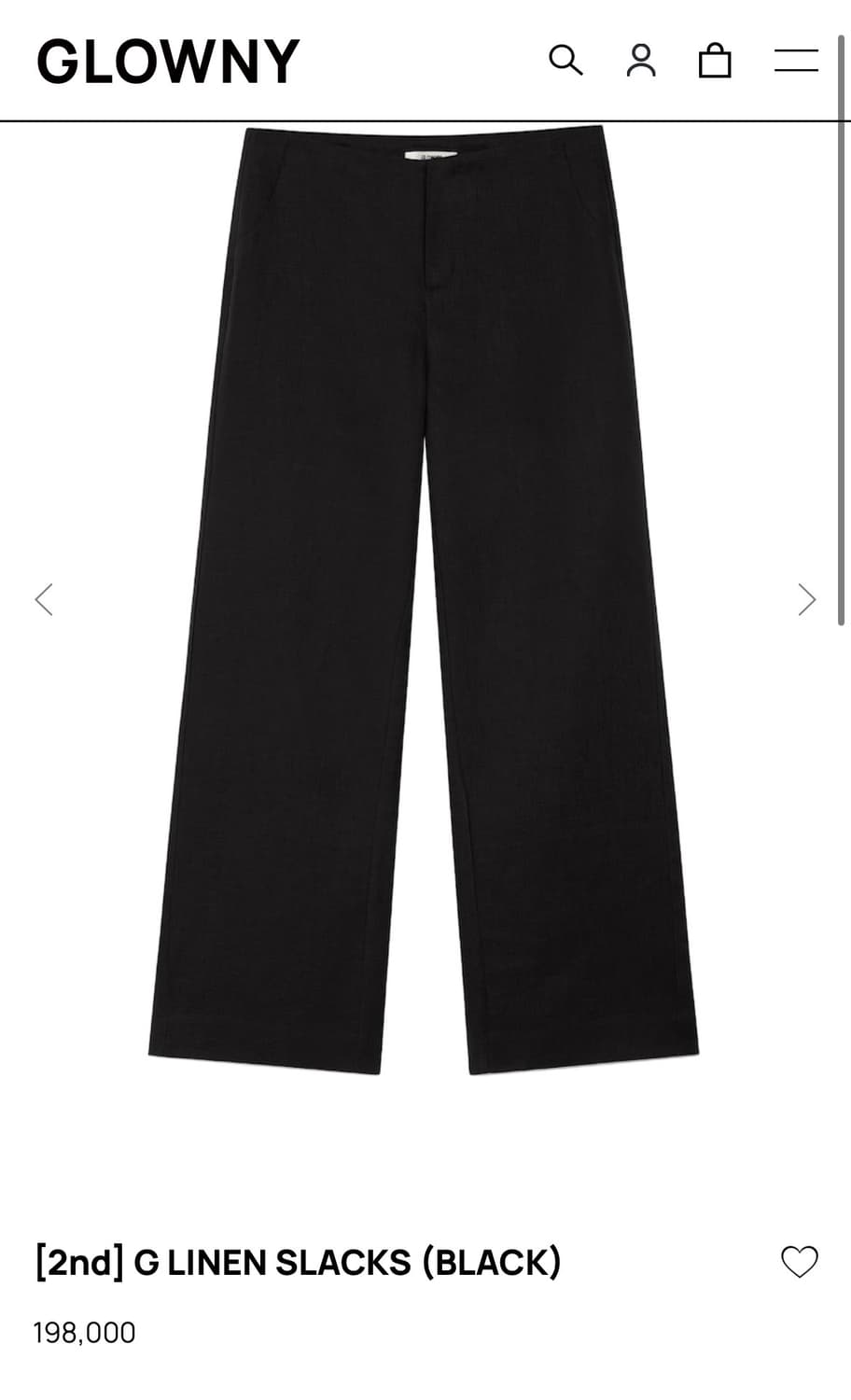 Glowny G linen slacks black M 구해요 상품이미지1