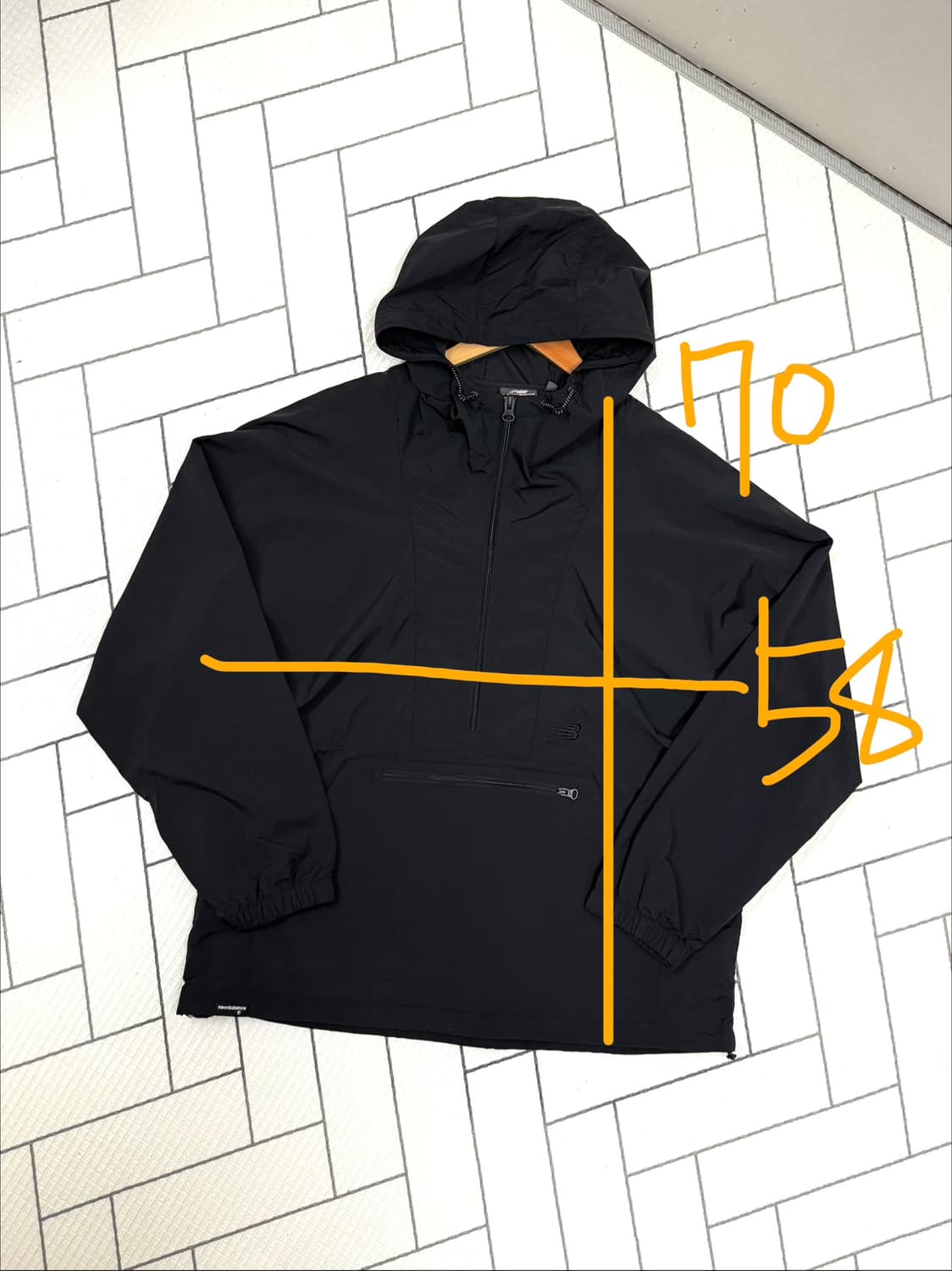 남성 95 M / 뉴발란스 아노락 바람막이 블랙 상품이미지2