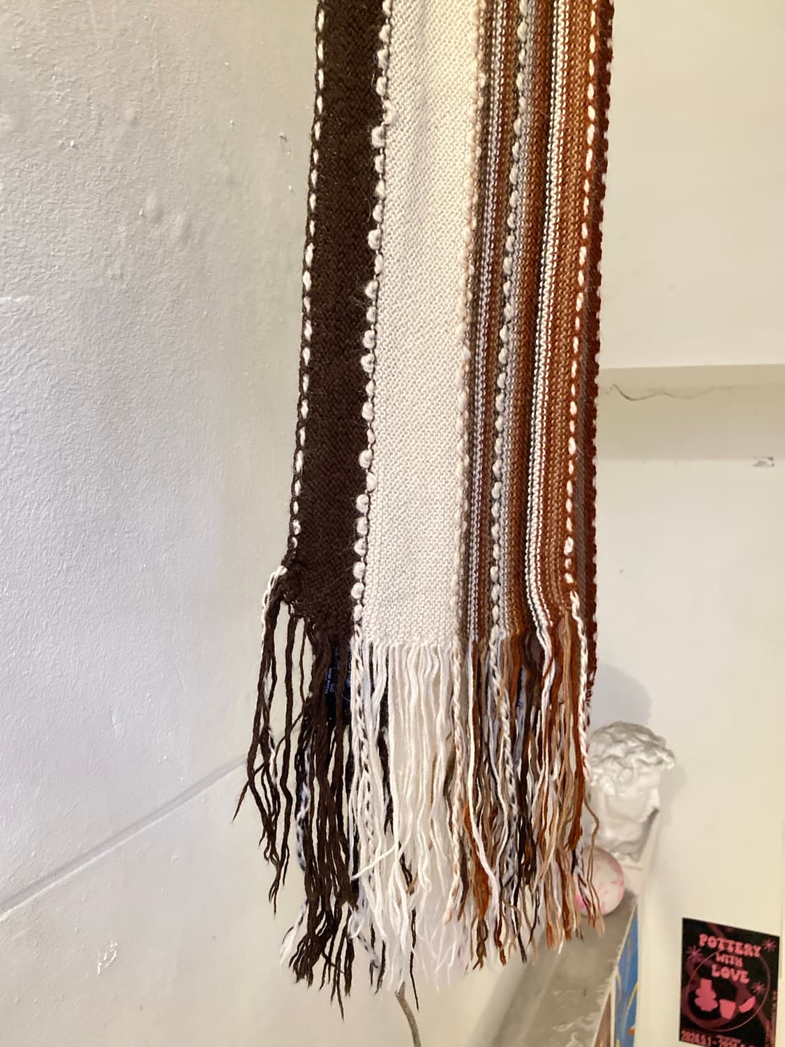 빈티지 브라운 스트라이프 머플러 상품이미지2