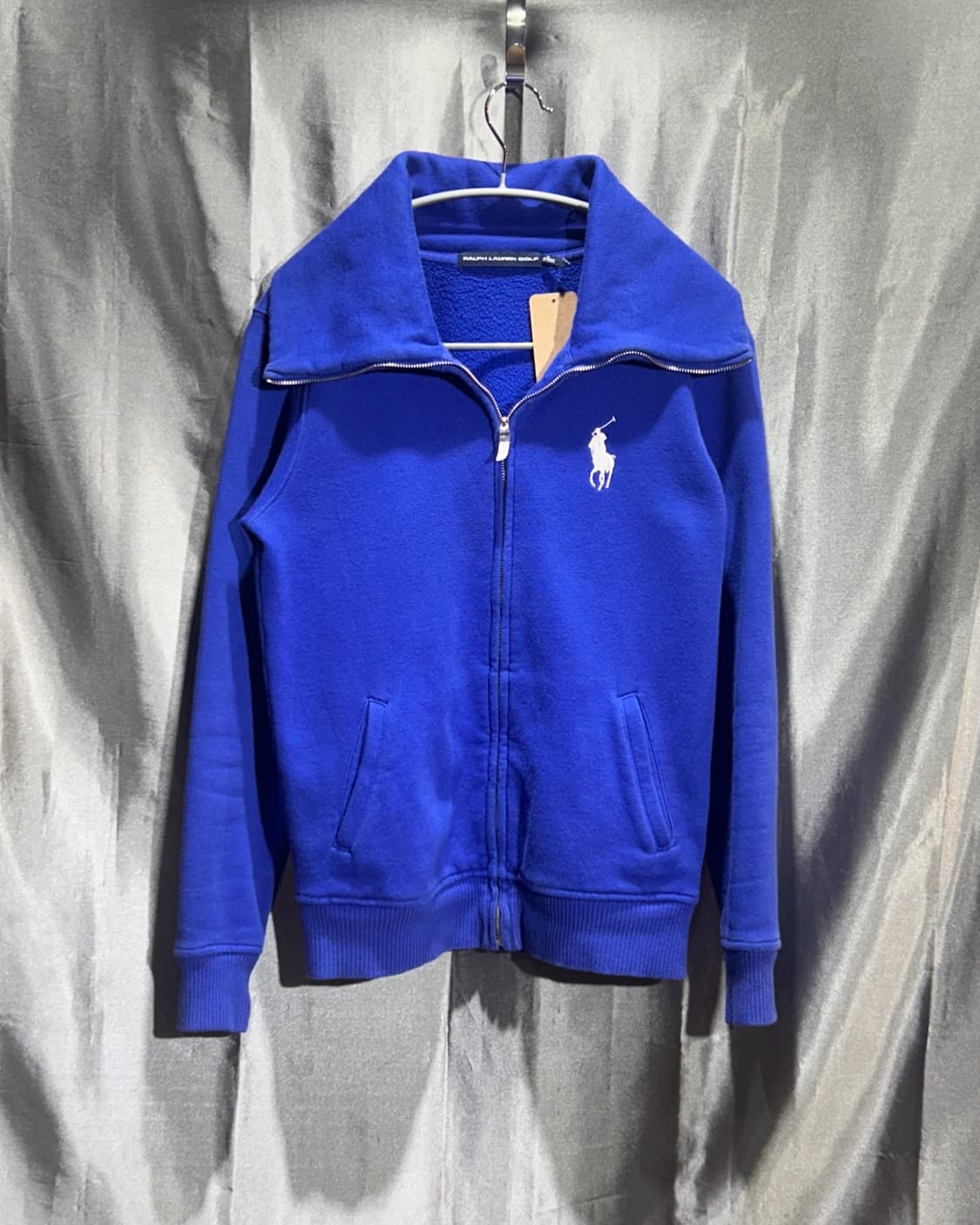 S 폴로랄프로렌 화이트 빅포니 하이넥 블루 스웨트 집업 상품이미지2