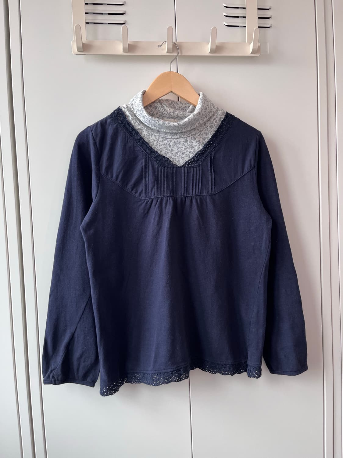 잔꽃 레이어드 목폴라 긴팔 롱 슬리브 상품이미지5