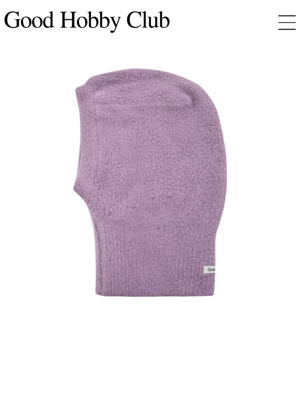 (새상품/택o) 굿하비클럽 소프트 페더 바라클라바 퍼플 상품이미지3