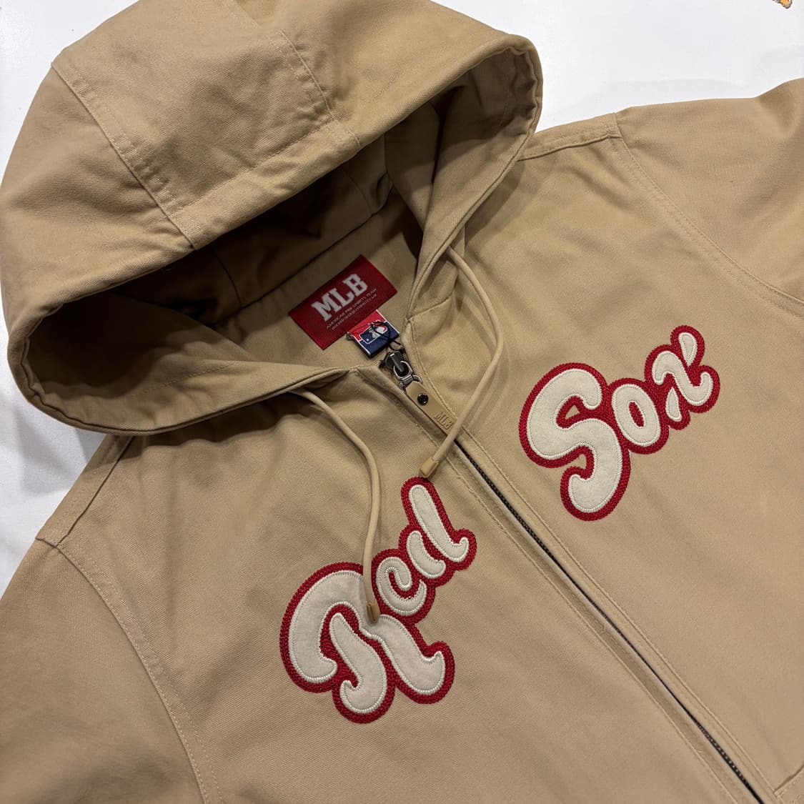 [95] 02s MLB 보스턴 레드삭스 후드 액티브 자켓 베이지 B952 상품이미지3