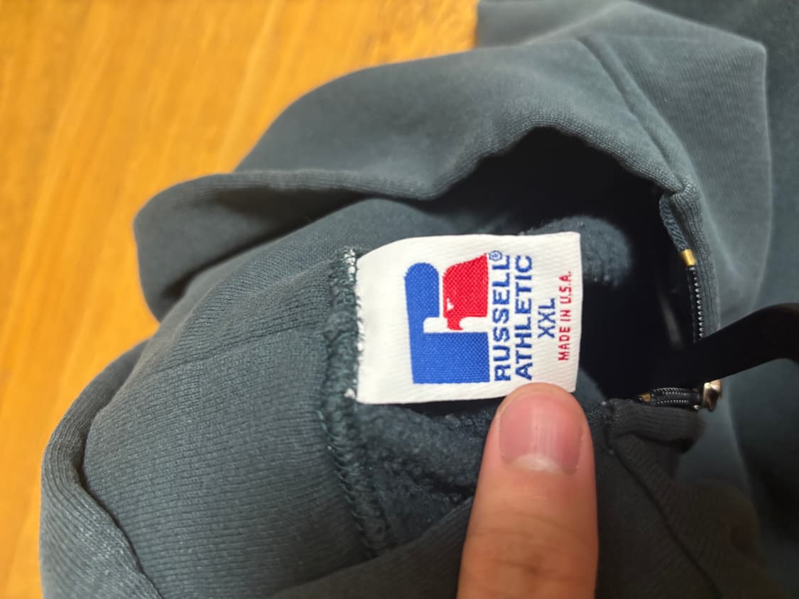 90s 러셀 made in usa 후드집업 다크 그린xxl 상품이미지5