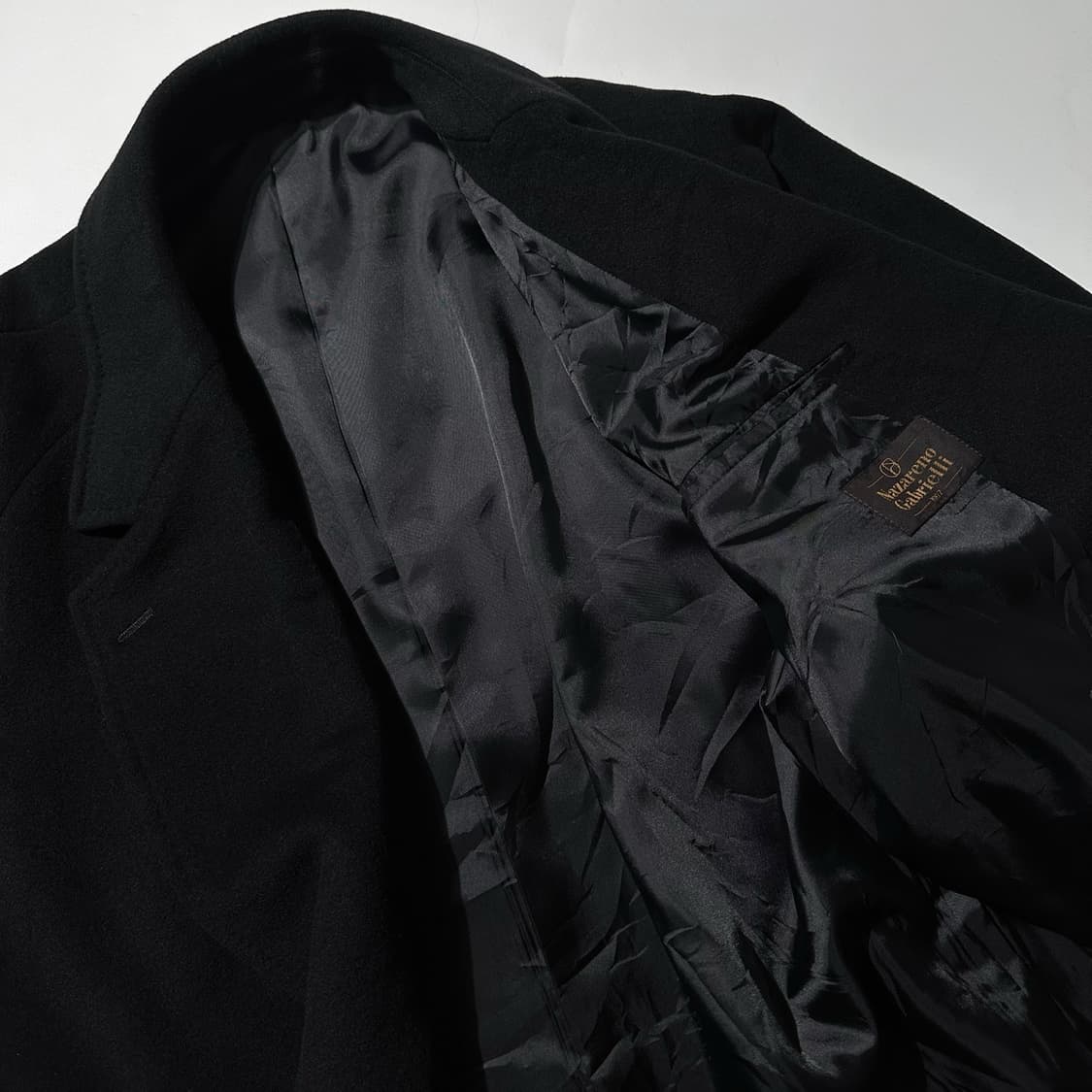 나자레노 가브리엘리 캐시미어 100% 더블 코트 블랙 상품이미지5