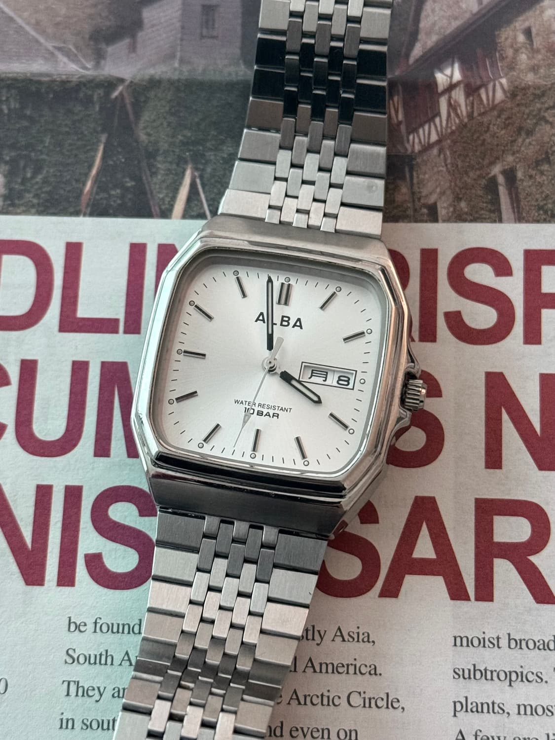 세이코 Seiko ALBA 스퀘어 10 BAR 데이데이트 상품이미지1