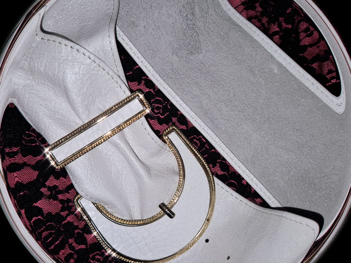 Vintage Half-Moon White Bold Buckle leat 상품이미지2