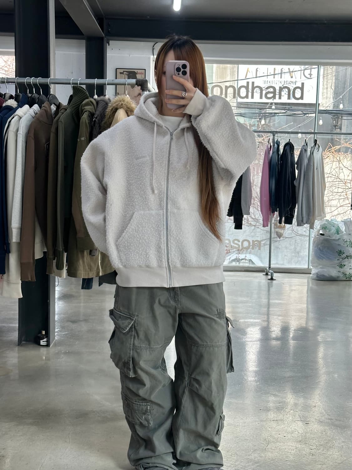 슈프림 24FW 필드 스웻셔츠 후드집업자켓 스톤  상품이미지4