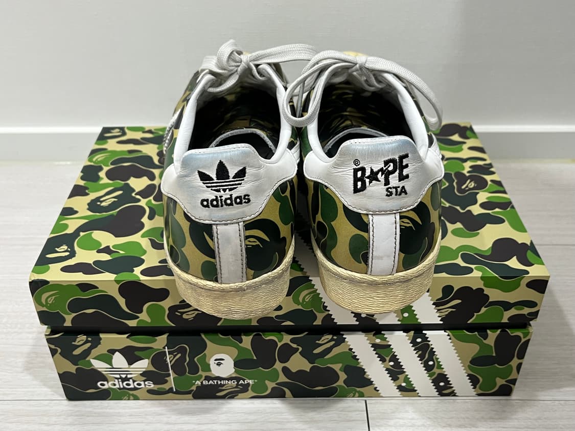 아디다스 x 베이프 슈퍼스타 80s 그린 카모 상품이미지3