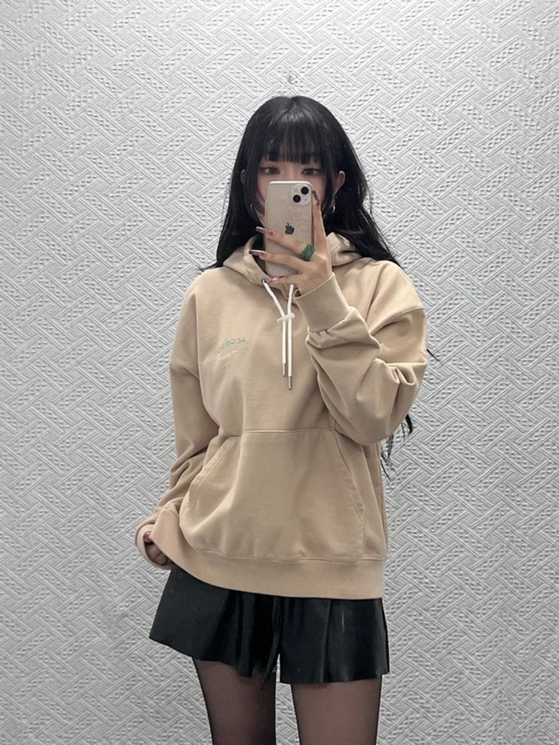 앤더슨벨 빈티지 키치 스티치 오트밀 후드티 M C11625 상품이미지1